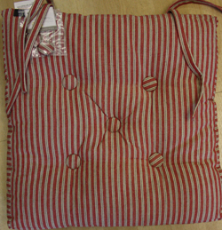 Red ticking seatpad